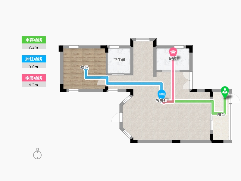 浙江省-嘉兴市-保利西塘越-69.62-户型库-动静线