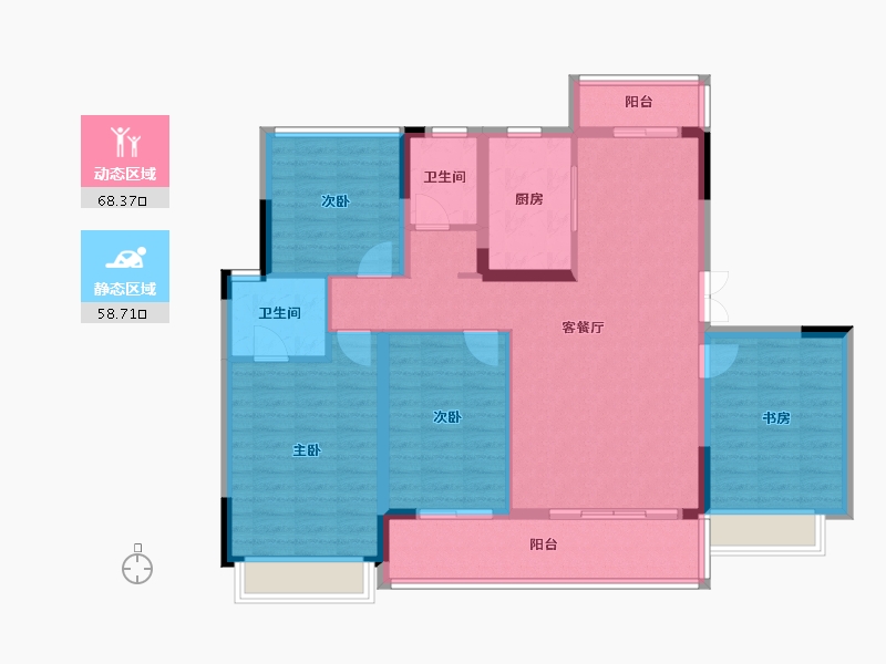 四川省-内江市-万晟城观岭云庭-114.50-户型库-动静分区