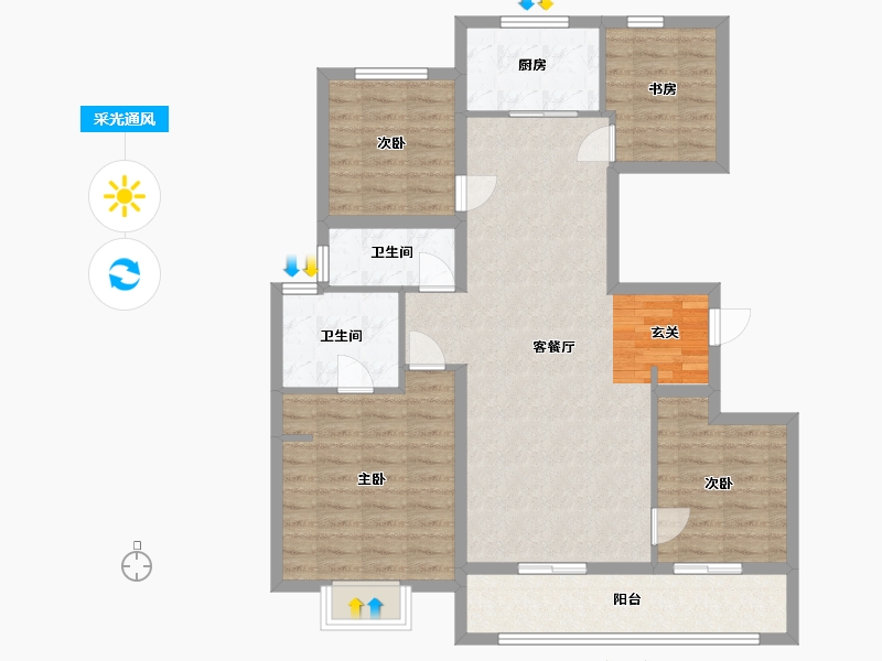 浙江省-宁波市-金地华著-103.01-户型库-采光通风