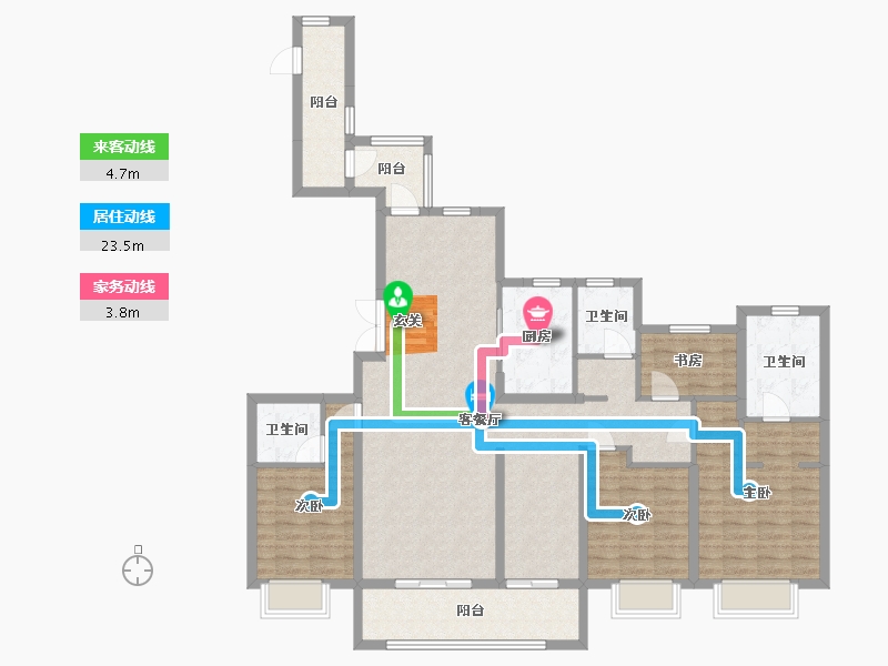 浙江省-宁波市-青樾府-134.01-户型库-动静线