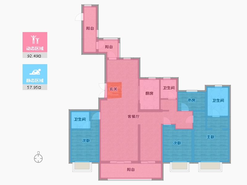 浙江省-宁波市-青樾府-134.01-户型库-动静分区