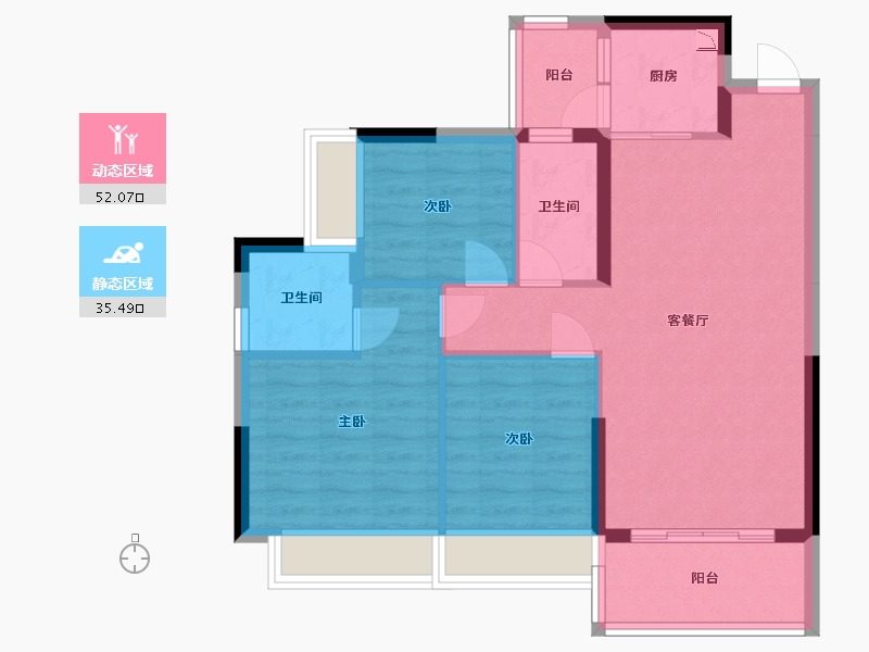 广西壮族自治区-梧州市-柏悦湾-78.39-户型库-动静分区