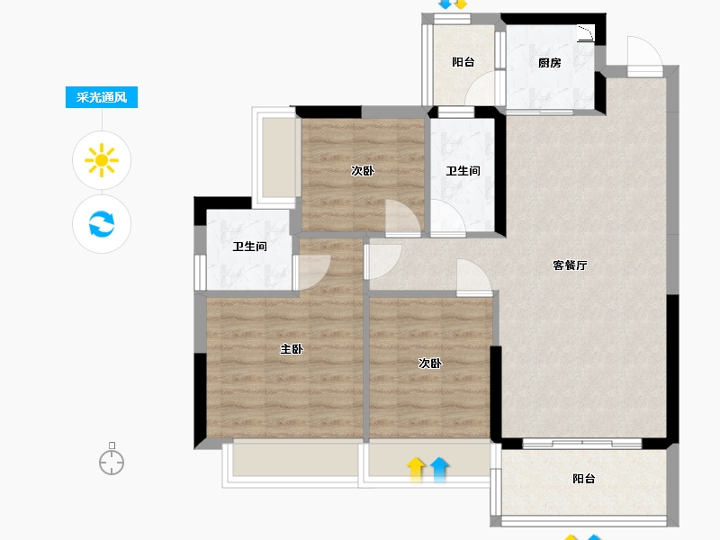 广西壮族自治区-梧州市-柏悦湾-78.39-户型库-采光通风