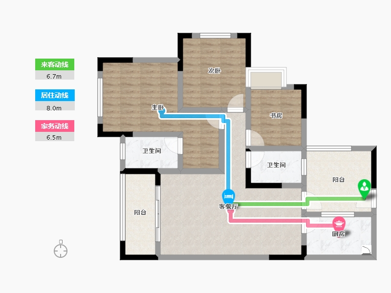 重庆-重庆市-蔡家 北城未来-93.76-户型库-动静线