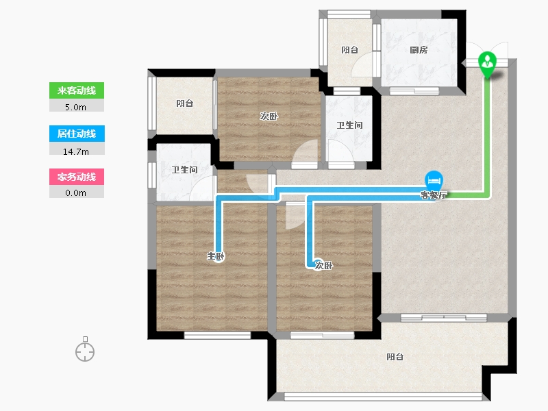 四川省-南充市-紫荆华府-95.18-户型库-动静线