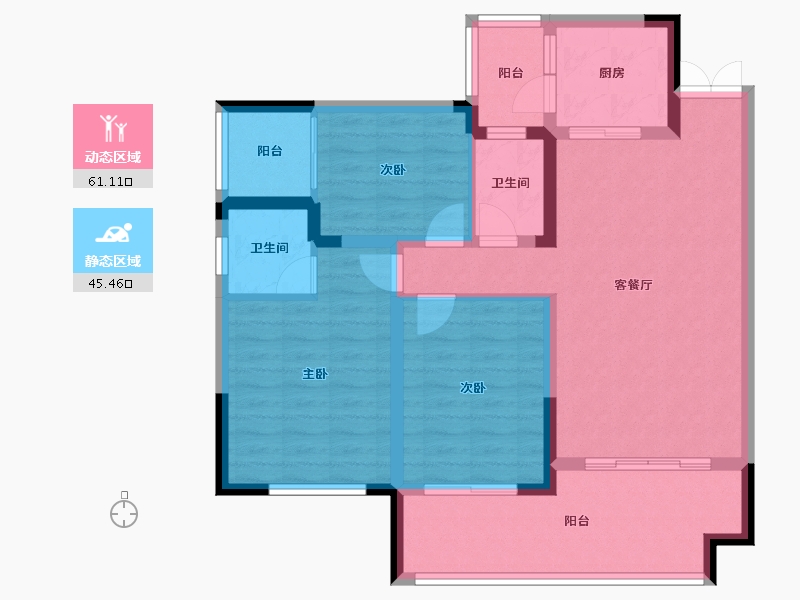 四川省-南充市-紫荆华府-95.18-户型库-动静分区