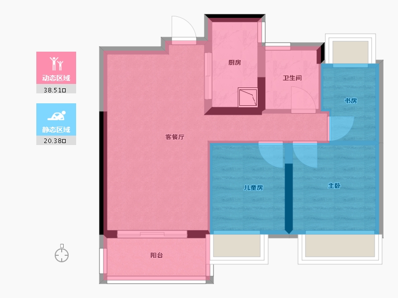 广东省-广州市-保利悦公馆-51.57-户型库-动静分区