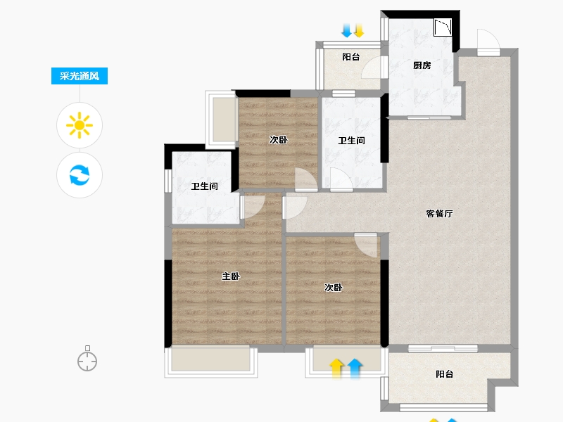 广东省-广州市-力高・君熙府-97.00-户型库-采光通风