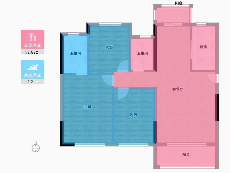 浙江省-湖州市-汎港润合-86.69-户型库-动静分区