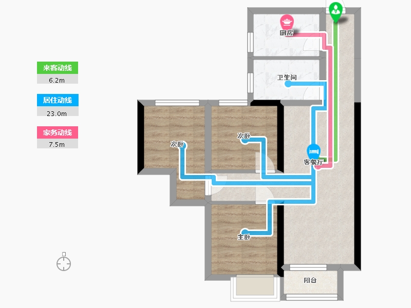 河南省-郑州市-鑫苑国际新城-60.01-户型库-动静线