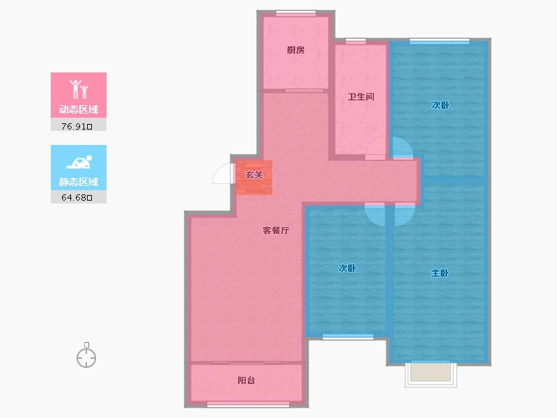 山东省-滨州市-恒基山庄-128.00-户型库-动静分区