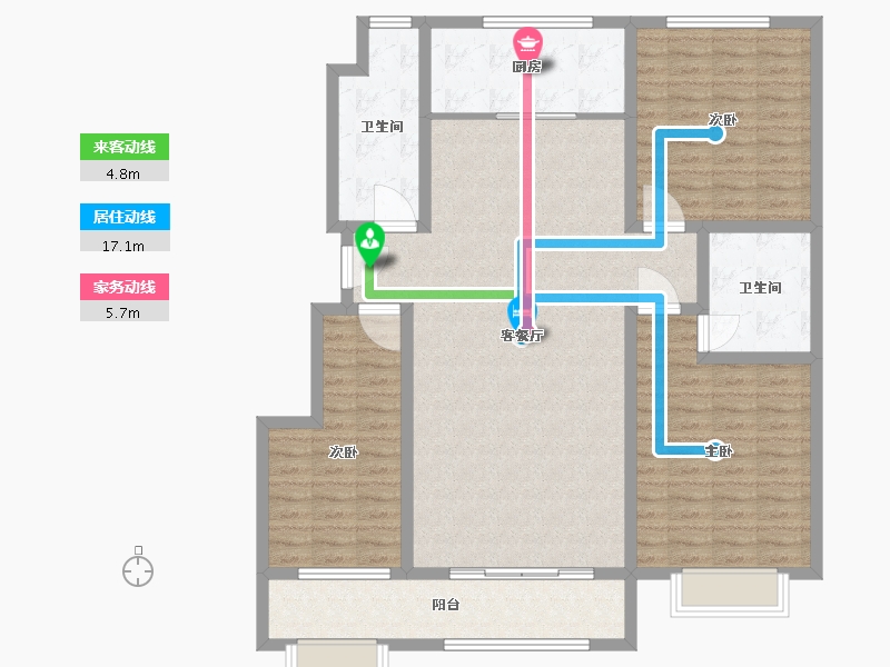 山东省-滨州市-恒基山庄-130.01-户型库-动静线