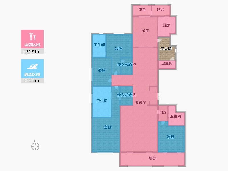 上海-上海市-融创外滩壹号院-292.99-户型库-动静分区