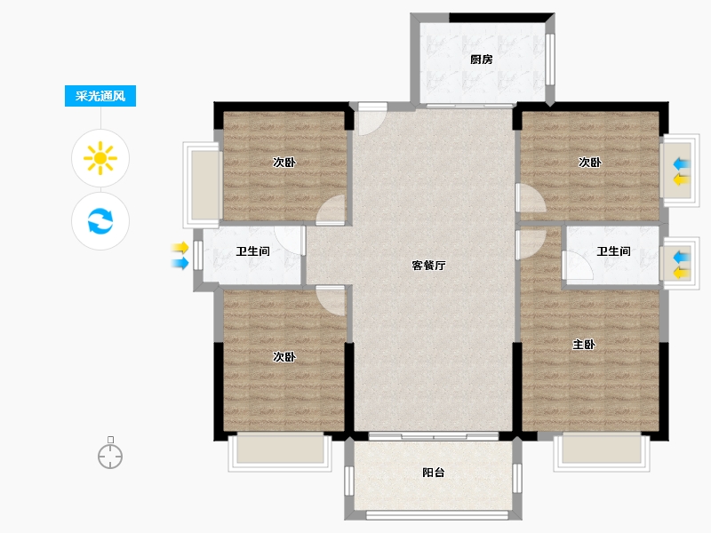 广西壮族自治区-玉林市-江山峰景-117.23-户型库-采光通风