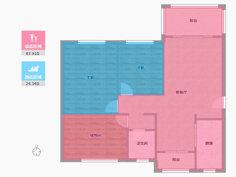 贵州省-贵阳市-万科金域华府-82.31-户型库-动静分区