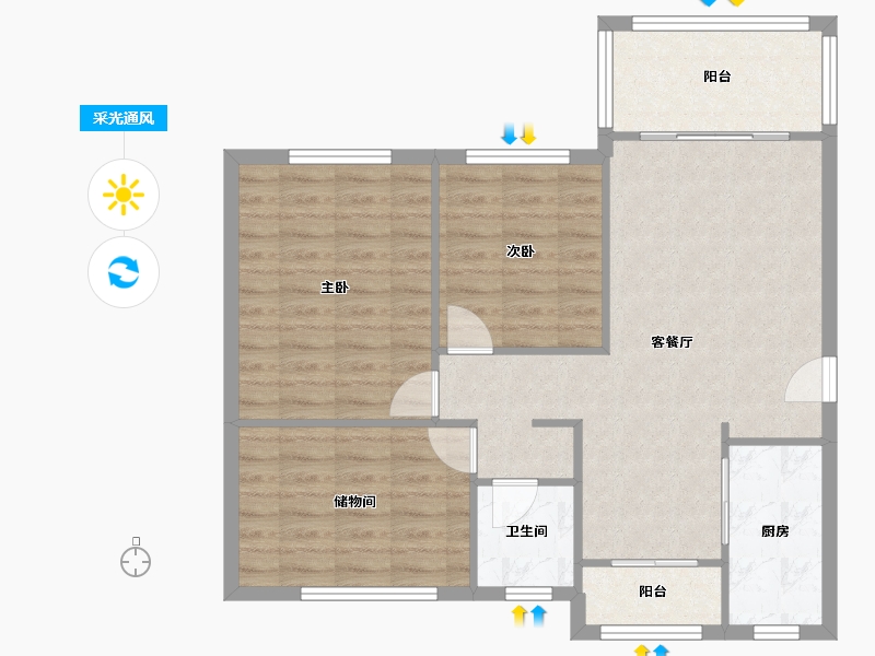 贵州省-贵阳市-万科金域华府-82.31-户型库-采光通风