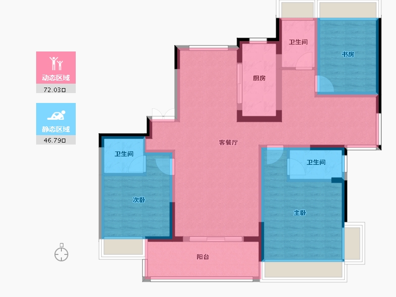 江苏省-苏州市-江南境秀-105.54-户型库-动静分区