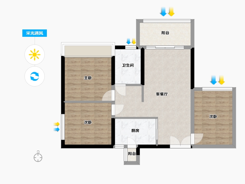 四川省-宜宾市-中核棚改小区-75.87-户型库-采光通风