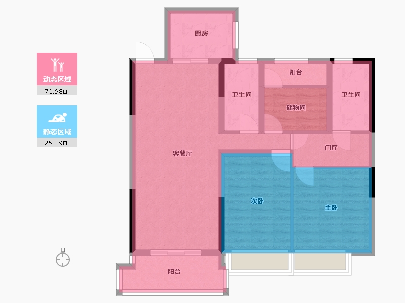 浙江省-嘉兴市-中南泷悦府-86.22-户型库-动静分区