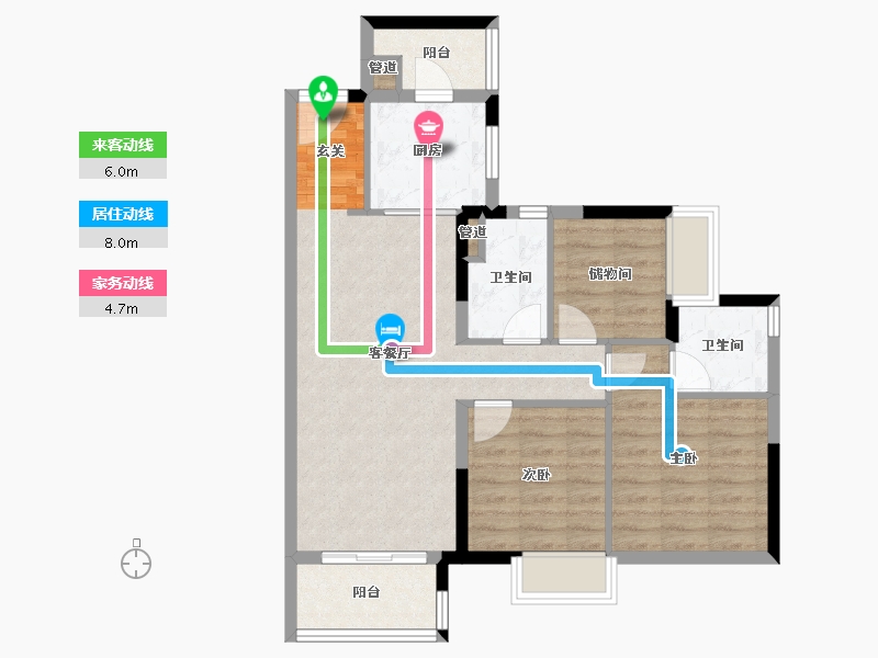 广东省-广州市-凯德・万黛-76.01-户型库-动静线