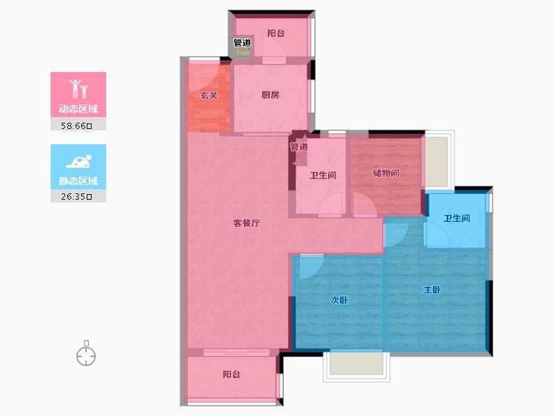 广东省-广州市-凯德・万黛-76.01-户型库-动静分区