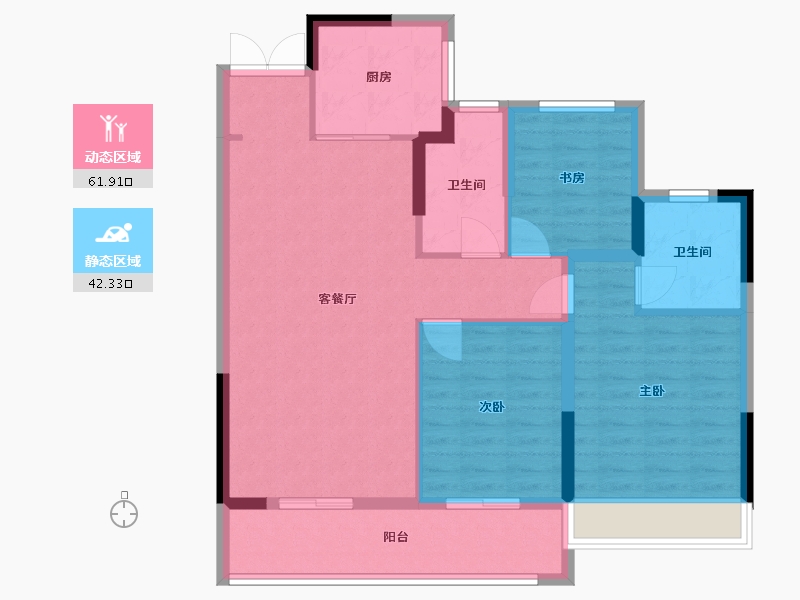 浙江省-温州市-一品花园-94.00-户型库-动静分区