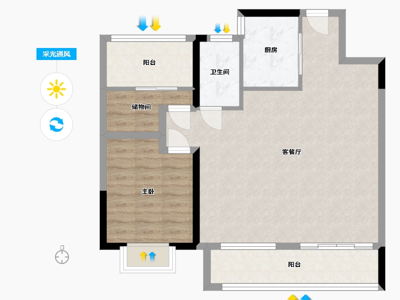 甘肃省-兰州市-兰州绿地-75.85-户型库-采光通风