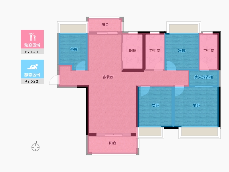 湖南省-湘潭市-美的莲城首府-98.31-户型库-动静分区