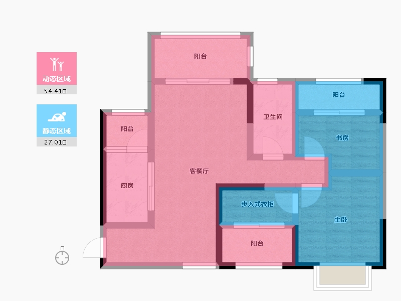 四川省-广元市-巴黎时光-70.68-户型库-动静分区