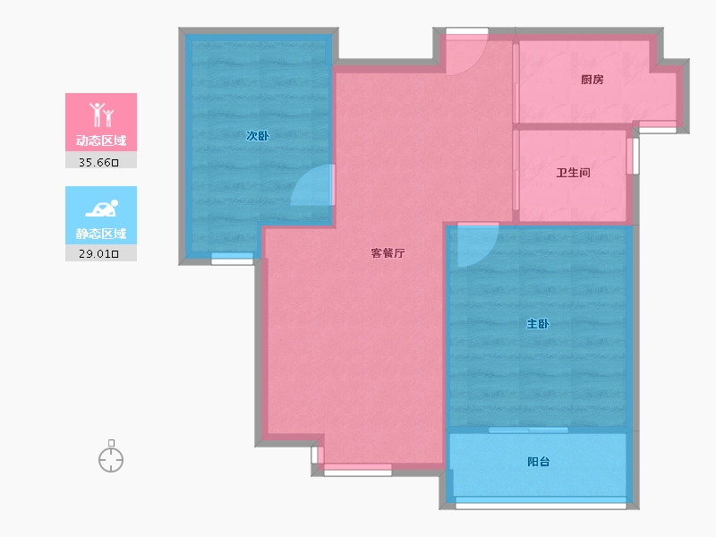 江苏省-苏州市-新南环新村四组团-58.64-户型库-动静分区