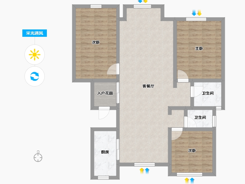 山东省-淄博市-东岳国际-94.69-户型库-采光通风