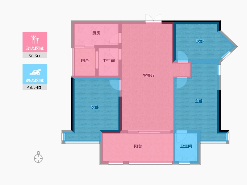 湖北省-十堰市-震洋贵府-97.83-户型库-动静分区