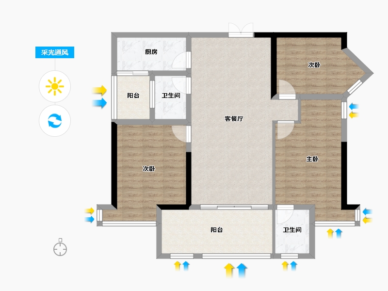 湖北省-十堰市-震洋贵府-97.83-户型库-采光通风