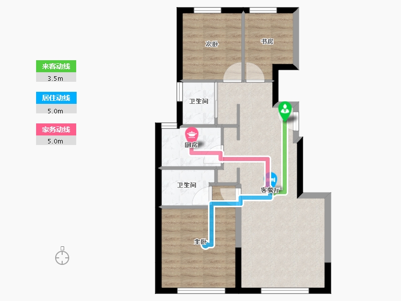 北京-北京市-公园十七区-62.18-户型库-动静线