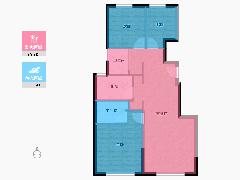 北京-北京市-公园十七区-62.18-户型库-动静分区