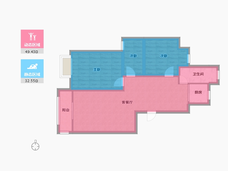 上海-上海市-万里雅筑-72.88-户型库-动静分区