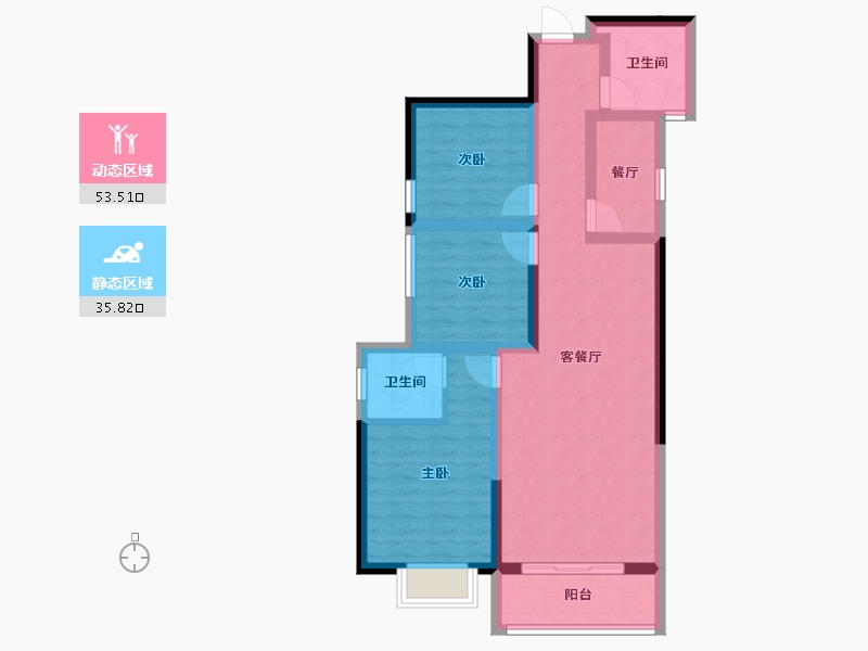 陕西省-西安市-睿名居-78.44-户型库-动静分区