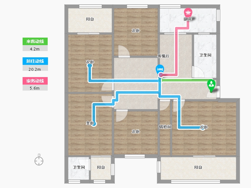 四川省-成都市-文武路152号四川省高级人民法院宿舍-116.00-户型库-动静线