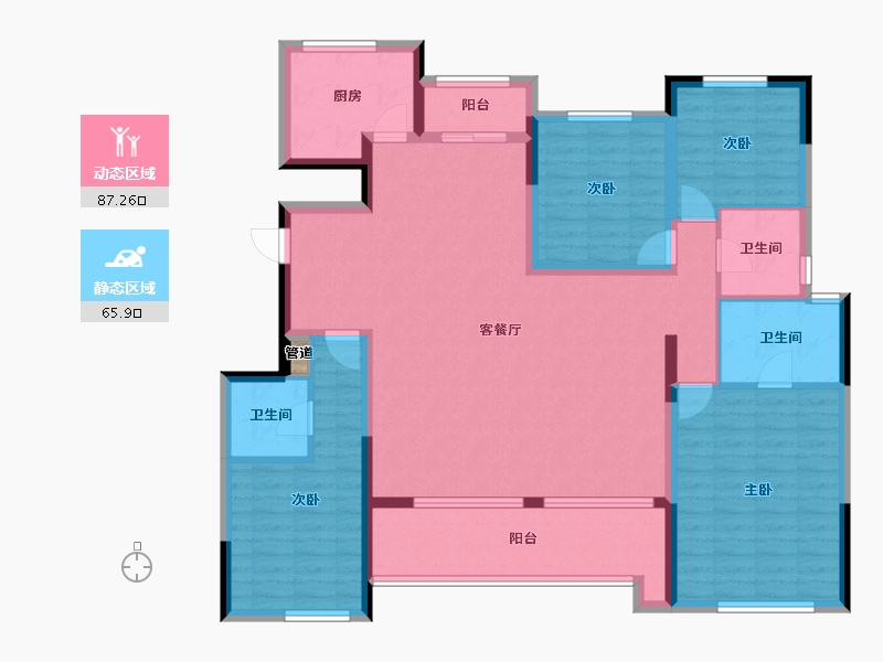 陕西省-西安市-华润未来城市-138.68-户型库-动静分区