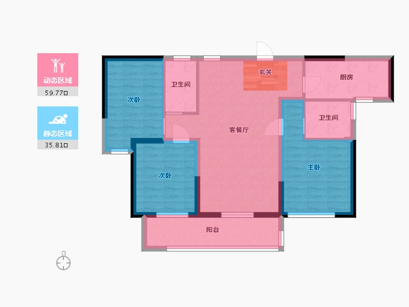 广东省-深圳市-碧桂园江悦湾-85.43-户型库-动静分区