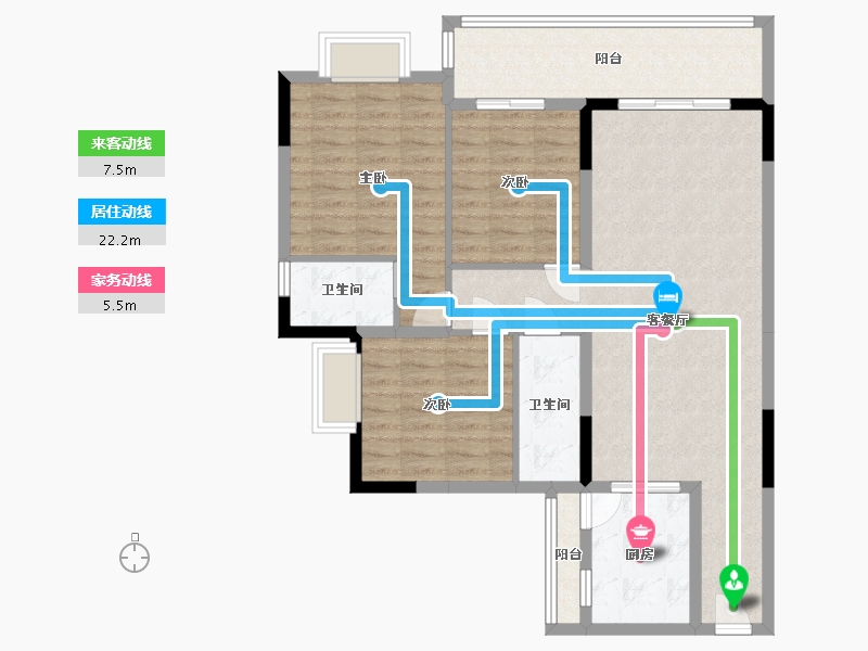 广东省-湛江市-青桂园1-2栋01户型-101.57-户型库-动静线