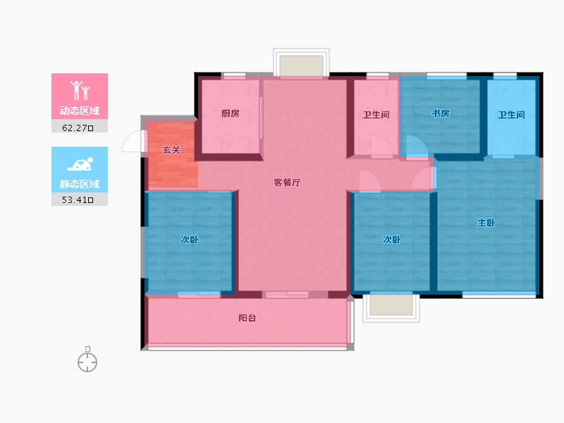 江苏省-南京市-蓝光睿创新筑-103.01-户型库-动静分区