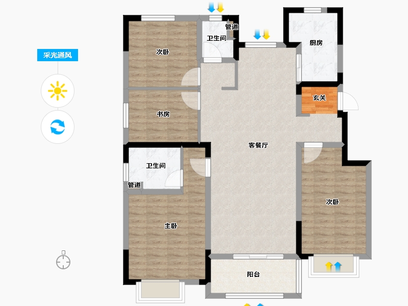 江苏省-南京市-中交锦�m荟-113.19-户型库-采光通风