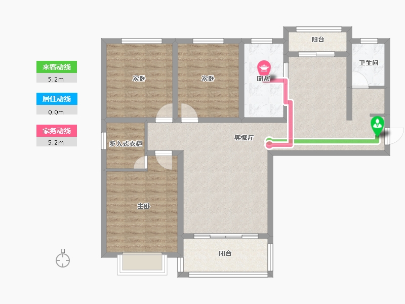 河南省-郑州市-东花苑-98.26-户型库-动静线