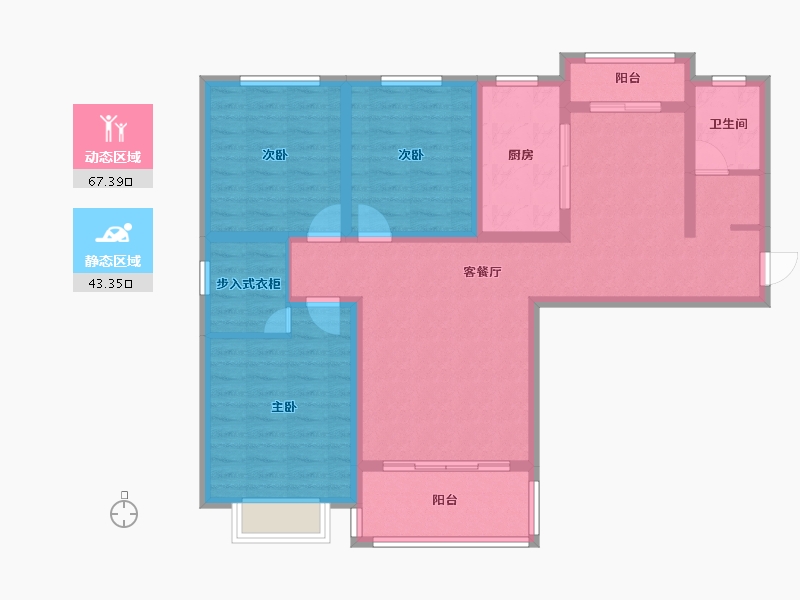 河南省-郑州市-东花苑-98.26-户型库-动静分区