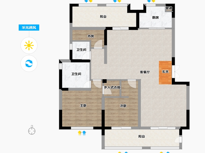 山东省-烟台市-高科荣境-113.99-户型库-采光通风