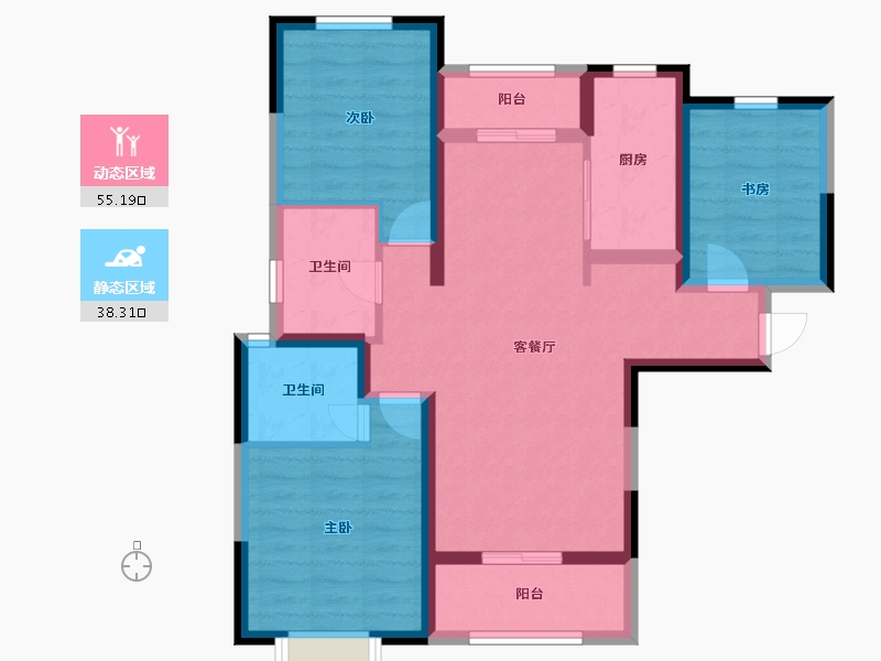 陕西省-西安市-大华锦绣前城-82.46-户型库-动静分区