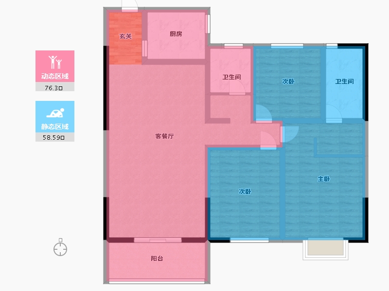 河南省-鹤壁市-中正上园-120.39-户型库-动静分区