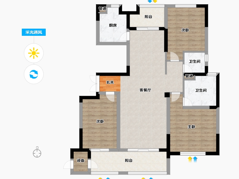 山东省-烟台市-高科荣境-98.99-户型库-采光通风