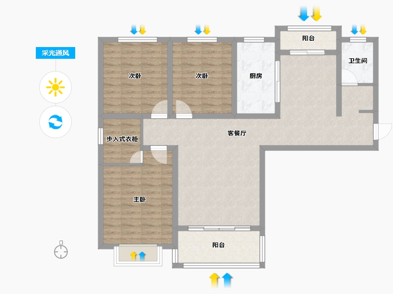 河南省-郑州市-东花苑-98.26-户型库-采光通风